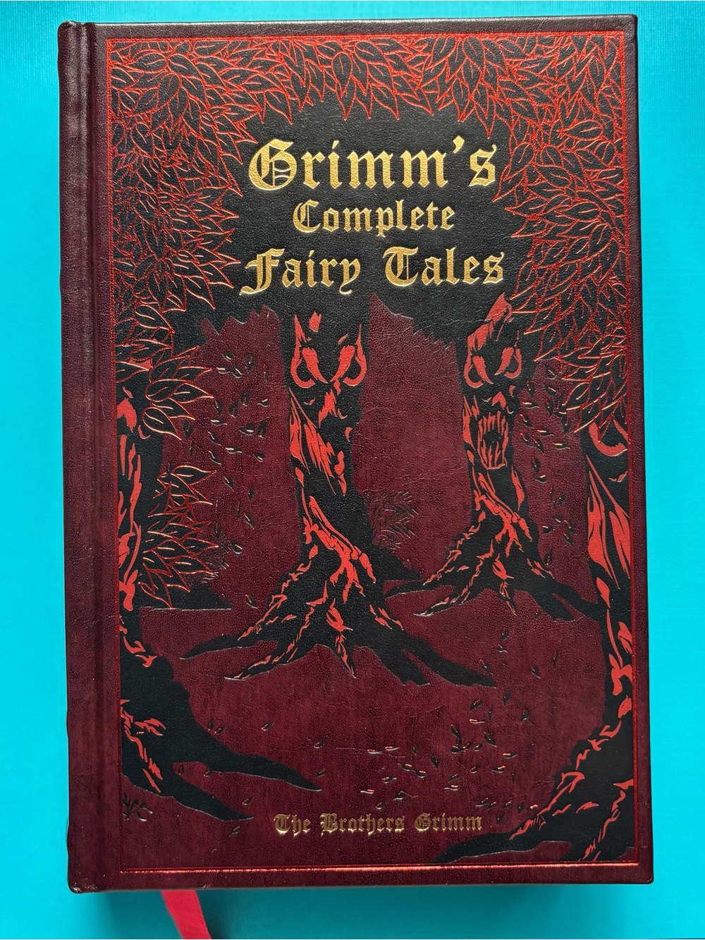Grimm's Complete Fairy Tales - Leather bound Hardcover Book w/ Golden Edge Pages